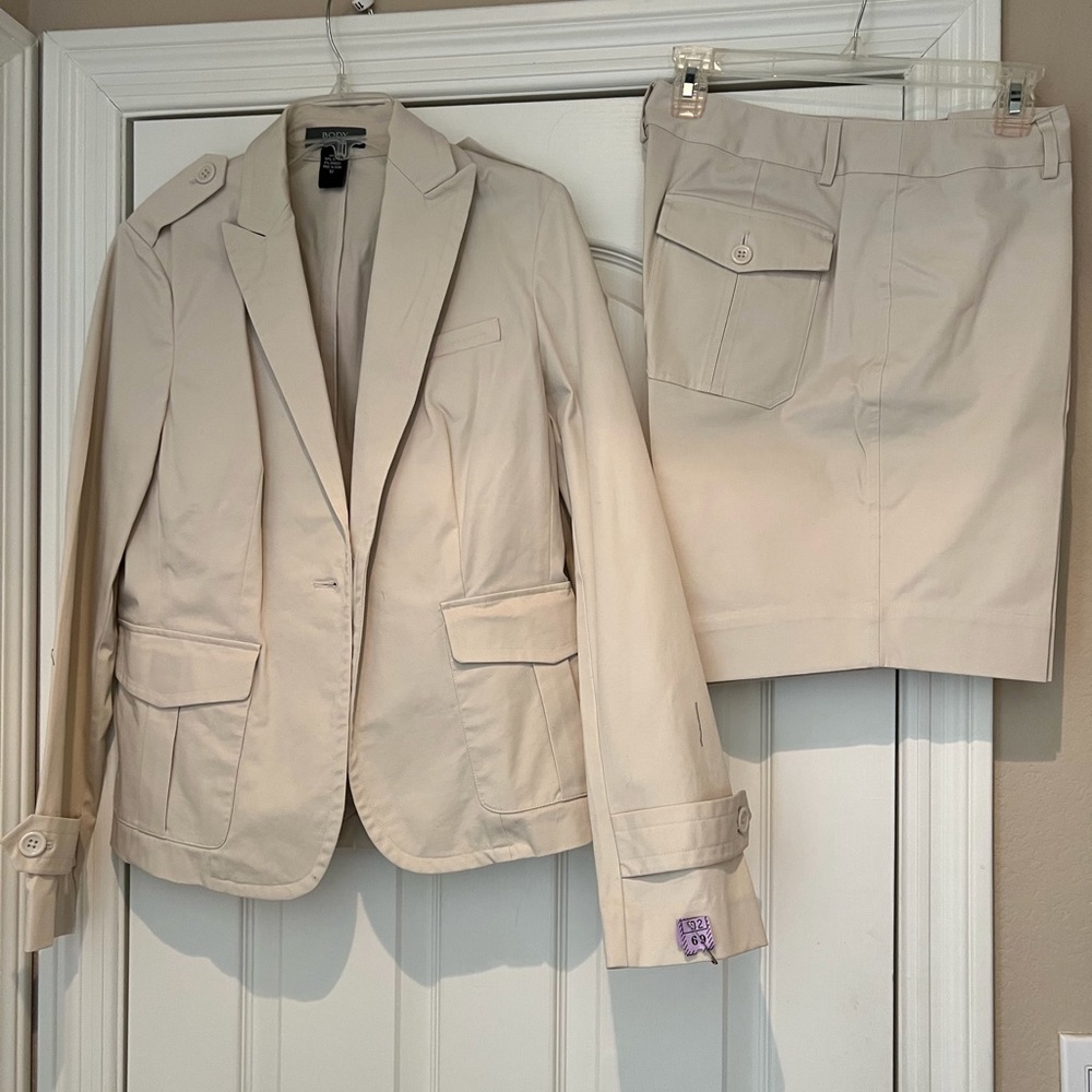 Cream Blazer Short Set